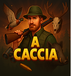 Slot A Caccia: cacciatore con fucile e cervo, sfondo forestale, tema rustico